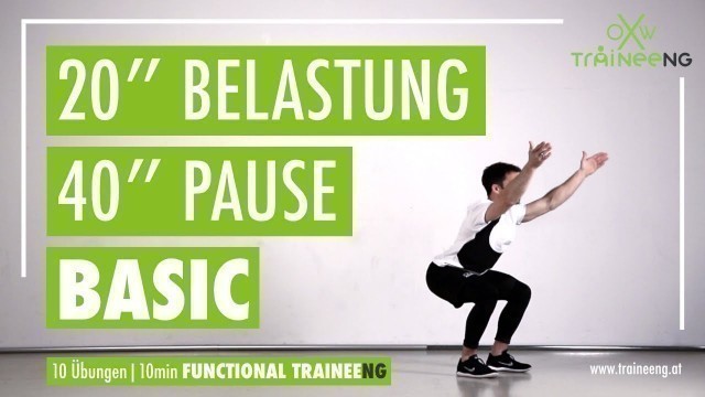 'Functional TRAINEEng - Basic Workout 20/40 - 10 Minuten, 10 Übungen - Woche 1'