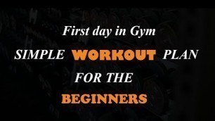 'Beginners // Basic workout plan // First day in Gym'