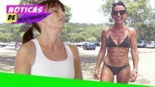 'Davina McCall shows off her six pack abs in workout video'