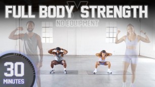 '30 Minute Full Body Strength Workout [No Equipment + Modifications]'