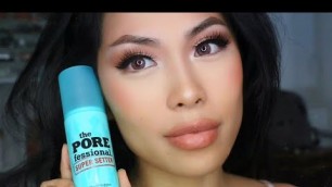 'Benefit Cosmetics The POREfessional Super Setter Pore-Minimizing Setting Spray Review & Try On'