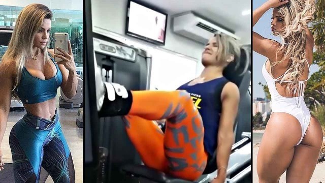 'Aline Barreto Brazilian Fitness Model Workout Motivation   Muscle Girls Workout'