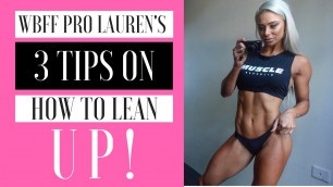 'WBFF PRO Lauren Simpson - POSING practice, Tips on How to LEAN UP! + GLUTES & HAMSTRINGS Workout!'