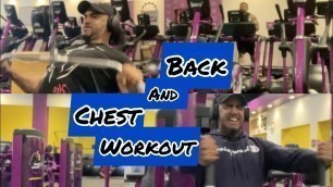 'Chest and back workout at Planet Fitness!'
