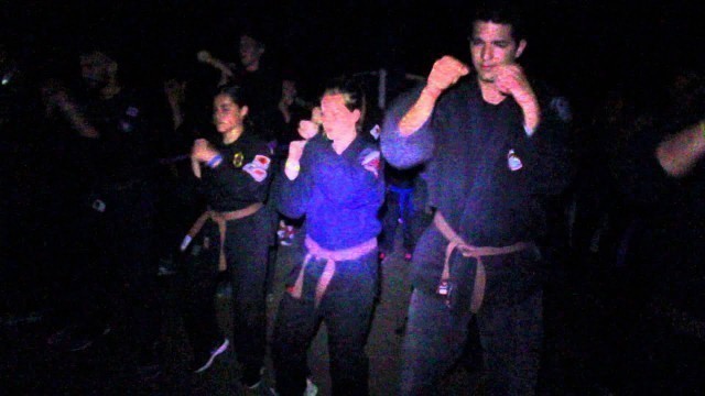 'ZBK Kempo Summer Camp 2015 workout at night'