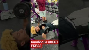 'DUMBBELL CHEST PRESS #fitness #shorts #subscribe #like #workout #bulking #planetfitness #lifting'