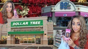 'DOLLAR TREE\'S NEW Beauty Benefit Makeup Line | 99¢ CENTS ONLY STORE Winter Wonderland Xmas Decor'