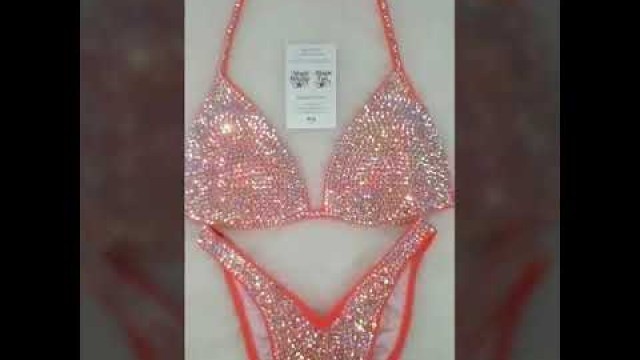 'Coral Competition Bikini by Magic Bikinis, Fitness Bikini, Crystals, Sparkle, Bikini Model, Glamour'