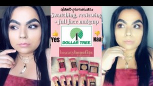 'Beauty benefits Hollywood| Dollar tree|Review,Swatching+Full makeup look|