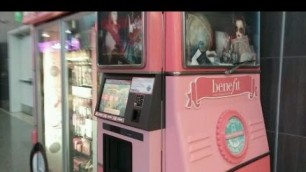'[HD] Glam Up & Away Benefit Cosmetic Vending Machine Kiosk at the Las Vegas Airport'