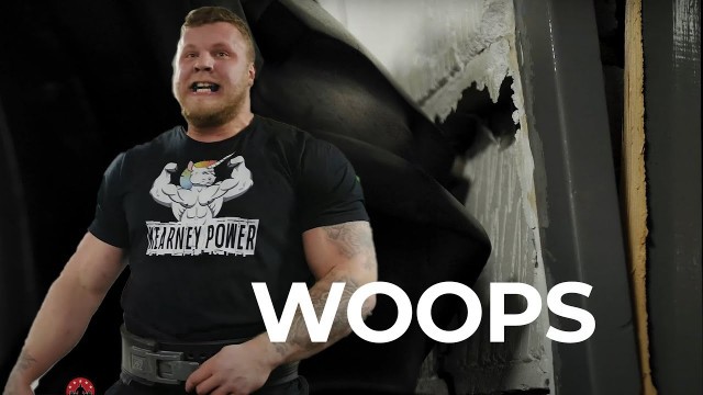 'Tom Stoltman DESTROYS gym wall while training with Eddie Hall'