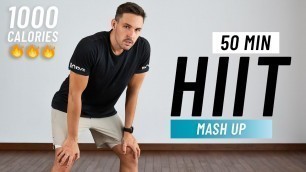 '50 MIN FAT BURNING HIIT WORKOUT - Full body Cardio, No Equipment, No Repeat'