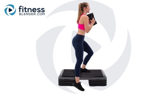 'Lower Body Strength & HIIT Workout with Dumbbells, Step, and Resistance Band'