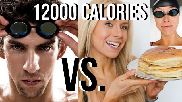 'I Did Michael Phelps 12,000 CALORIE DIET & Workout | GIRL vs. OLYMPIAN | Keltie O\'Connor'