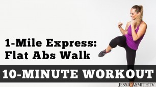 '1 Mile Express Abs Walk - Low Impact Cardio Core Workout You Can Do At Home In a Small Space!'