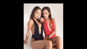 'Popular Instagram Fitness Twin Sexy Girls. Twins Backstage Photo Session.'