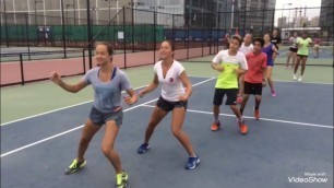'Tennis fitness drills on the court'