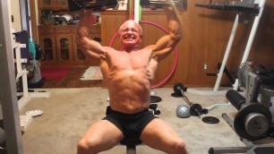 'Dean Colfax bodybuilder athlete weightlifting shoulder press fitness over 50'