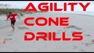 'CONE AGILITY DRILLS in the SAND at the BEACH!!!'