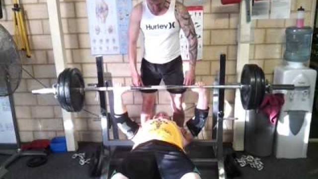 'Healthy Temple Gyms Matt; Bench Press 130kgsx2 with torn rotator cuffs'