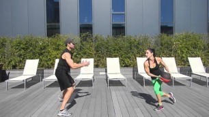 'Medicine Ball Partner Workout || Strength & Cardio Drills || Maria Sollon Fitness || Groovy Sweat'