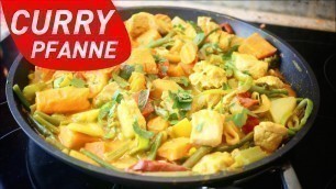 'Schnelle Fitness Rezepte: GEILE Curry-Pfanne | Muskelaufbau Ernährung - Ballaststoffreiche Ernährung'