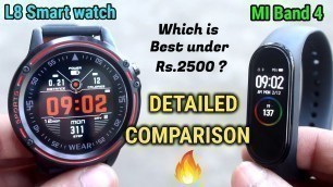 'MI Band 4 vs L8 Smartwatch | Best Fitness Band vs Smartwatch UNDER Rs.2500'