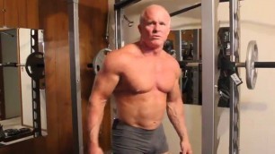 'Dean Colfax bodybuilder superset chest press and squat fitness over 50'