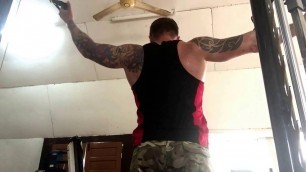 'Amateur natural bodybuilder allan Gouick. BNBF & Protime fitness athlete . Biceps training July 2016'