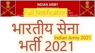 '#ArmyBharti2021 Indian Army Vacancy 2021 | Full Notification | Indian Army Bharti 2021, Indian Army'