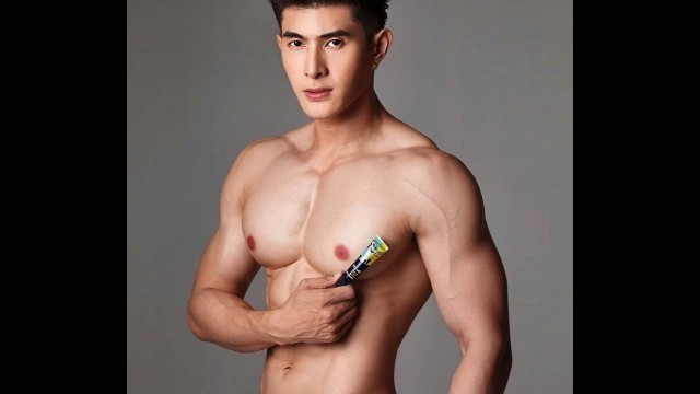 'Fitness Thai male model with pink nipples'