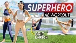 'Superhero Abs Workout with Brie Larson!! Abs of STEEL (no equipment)'