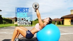 'Fitness Workout - Strength routine at home for Chest, Back & Biceps'