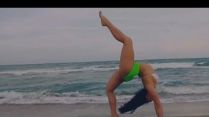 'Beautiful, sexy girls demonstrate fitness exercises and sex yoga. Motivation.'