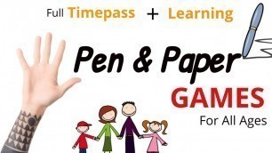 'Pen and Paper Games in Hindi | 90\'s games| Funny Indoor Games | Childhood Games'