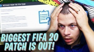 'FIFA 20 BIGGEST TITLE UPDATE (PATCH) IS OUT! FITNESS GLITCH FIXED! ANIMATION RESPONSIVENESS GLITCH!'