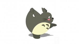 'Funny animation of totoro making fitness'
