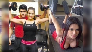 'Bollywood Hot Actress Gym Workout  & Funny Moment Actress workout in gym @SkyVideos Telugu'