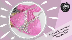 'Vicky Ros Fit Fitness Competition Bikini Pink Diva | Custom Competition Suit'