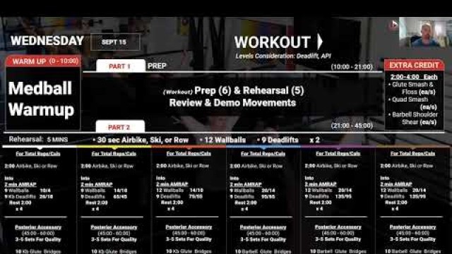 'LMI Fitness - Group CrossFit Workout Brief 9/13 - 9/18'