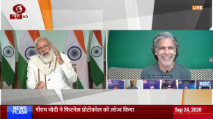 'PM Modi interacts with Milind Soman in Fit India Dialogue 2020'