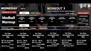 'LMI Fitness - Group CrossFit Workout Brief 9/6 - 9/11'
