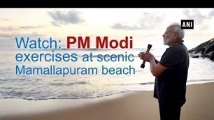 'Watch: PM Narendra Modi exercises at scenic Mamallapuram beach'