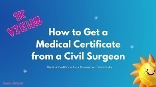 'How to get Medical Fitness Certificate from a Civil Surgeon | Govt Job |Seena Stardust'