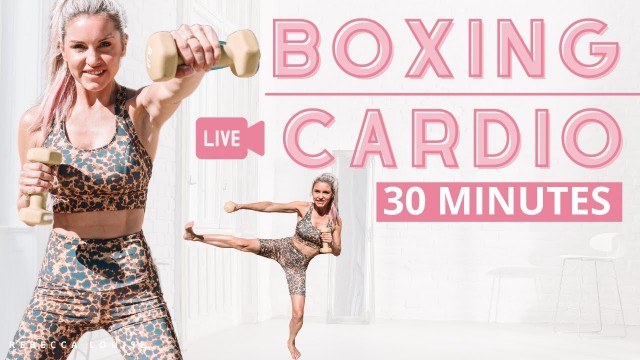 'BOXING Cardio with WEIGHTS | 30 Minute Home Workout | Rebecca Louise'
