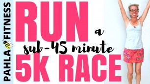 'How to RUN a 5k in UNDER 45 Minutes (with Warm Up) | One Hour INDOOR RUNNING or JOGGING Workout'