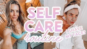 'MY SELF CARE ROUTINE | shaving my face for clear glowy skin'