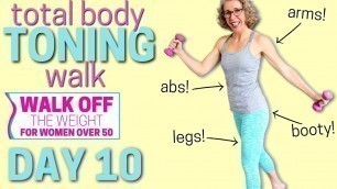 'WALK with WEIGHTS, Easy Cardio + Gentle Toning using light dumbbells 