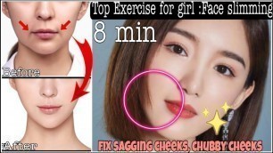 'Top Exercise for Girls | Get slim your face in 2 week | Face slimming at home'