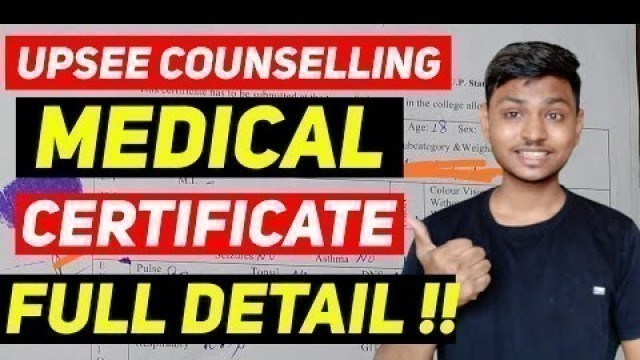 'Upsee Counselling Process 2021 | upsee medical certificate 2021 | Upsee Medical Certificate Format'